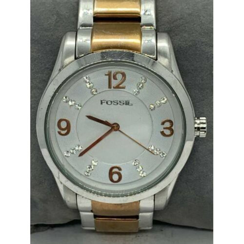 Fossil ES2081 Women's Watch Stainless Steel Analog Rose Gold Silver 38mm D709